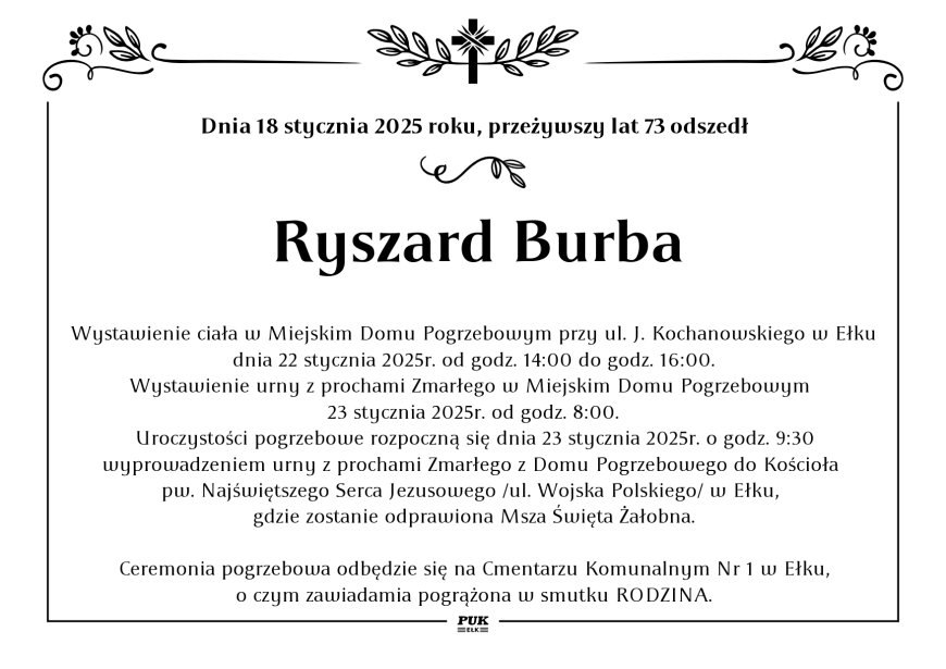 Ryszard Burba - nekrolog